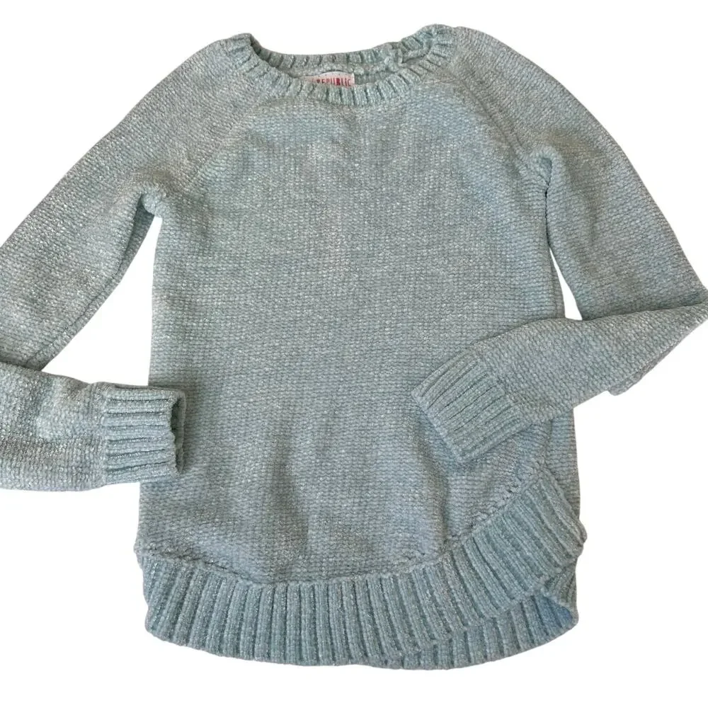 Pink Republic Light Blue Chenille Sweater - Size Small